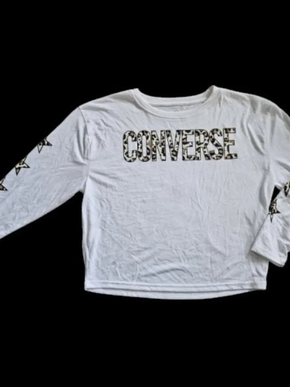 NWT White CONVERSE Long Sleeved Top Girls L Size 12-13